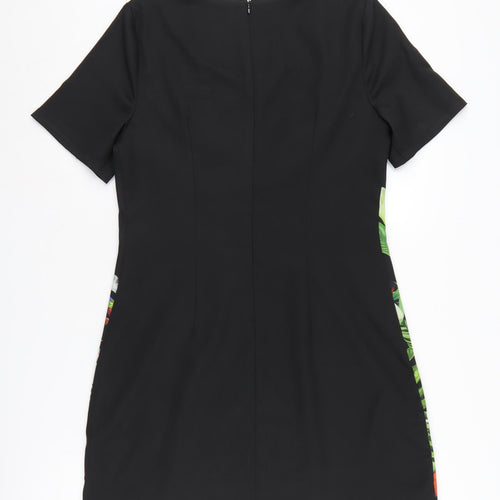 Yumi Women's Black Animal Print Shift Dress Size 10