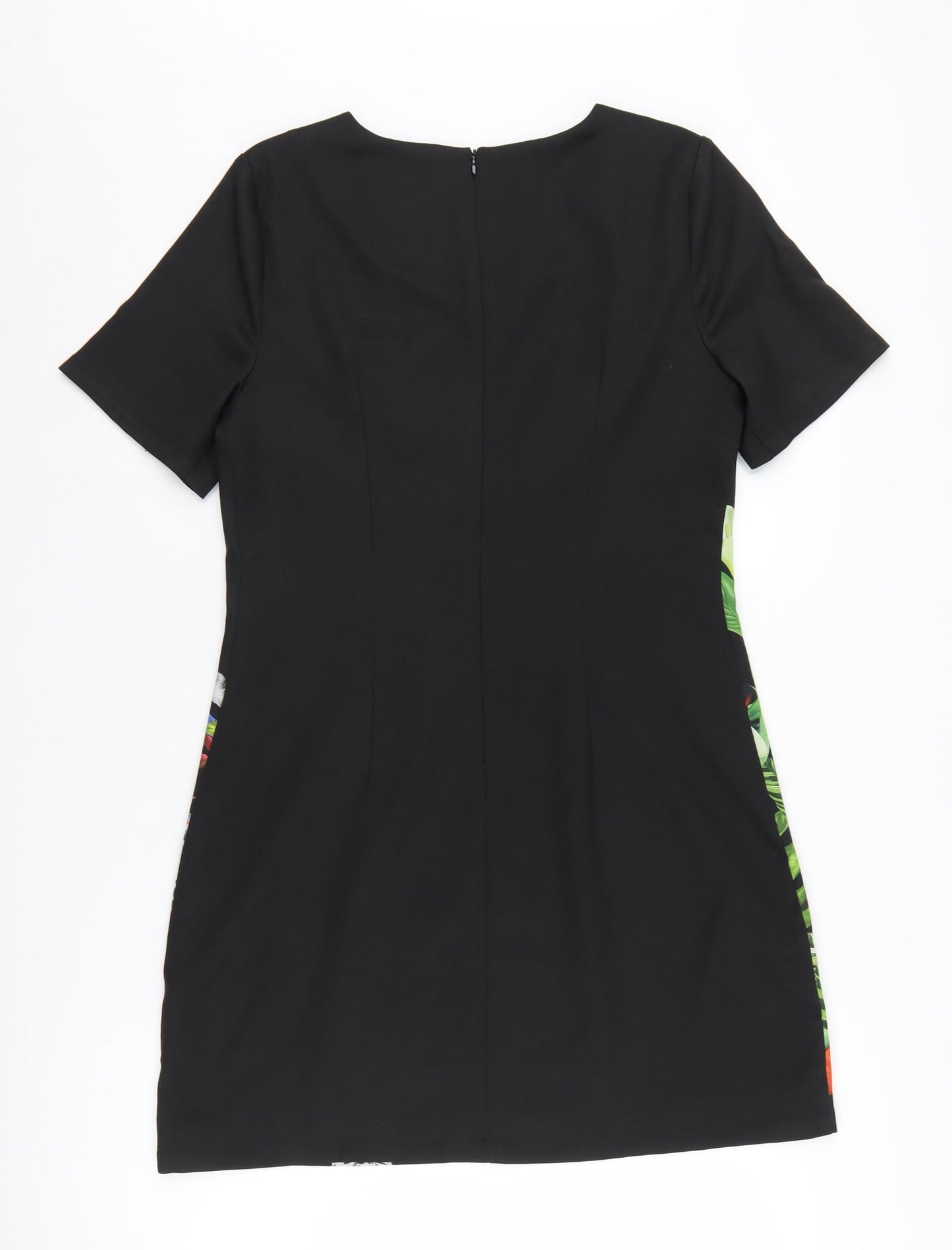 Yumi Women's Black Animal Print Shift Dress Size 10
