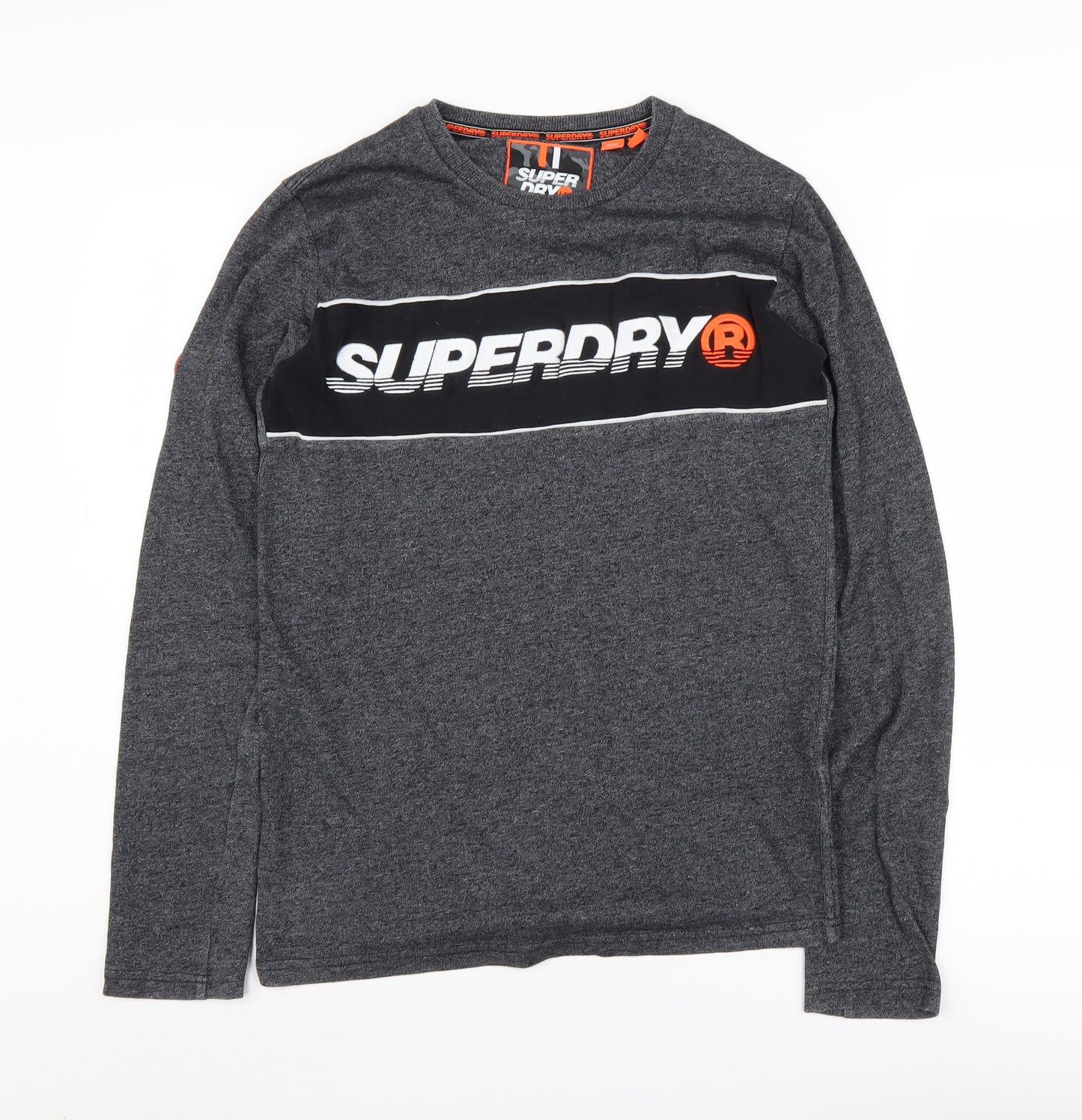 Superdry Men's XS Grey Long Sleeve Logo T-Shirt