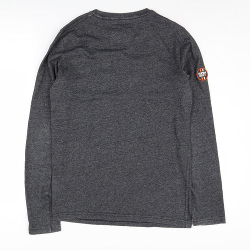 Superdry Men's XS Grey Long Sleeve Logo T-Shirt