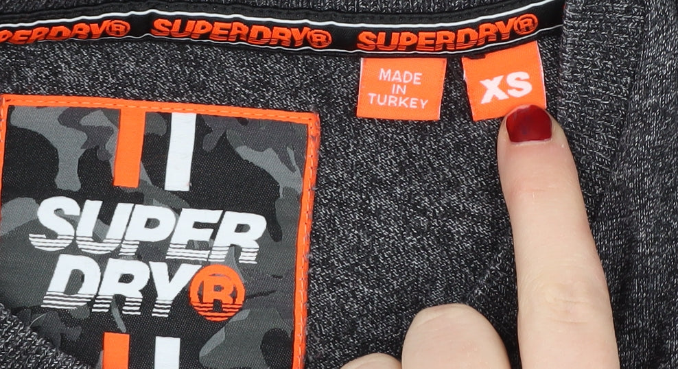 Superdry Men's XS Grey Long Sleeve Logo T-Shirt