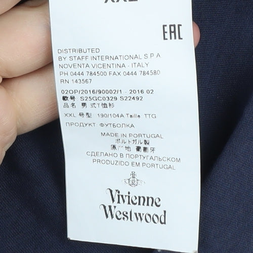 Vivienne Westwood Men's Blue XL Crew Neck T-Shirt