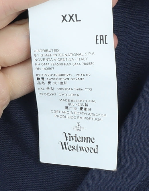 Vivienne Westwood Men's Blue XL Crew Neck T-Shirt