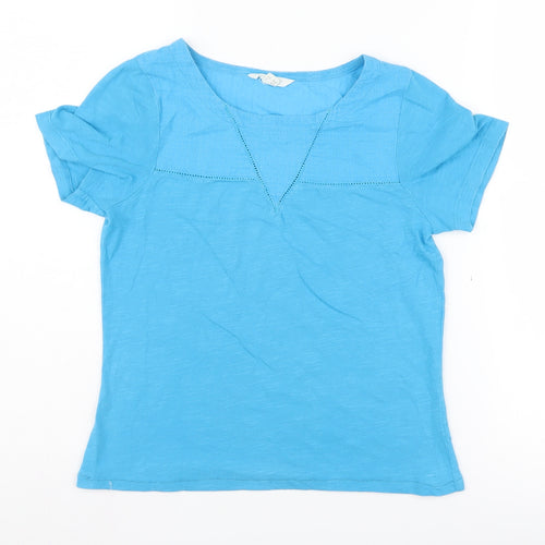 White Stuff Women's Blue V-Neck T-Shirt Size 6