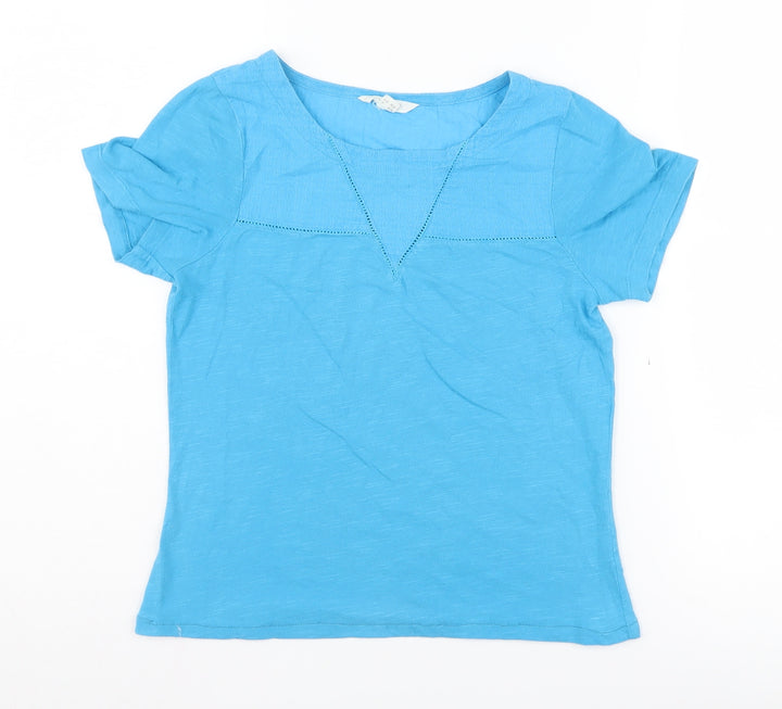 White Stuff Women's Blue V-Neck T-Shirt Size 6