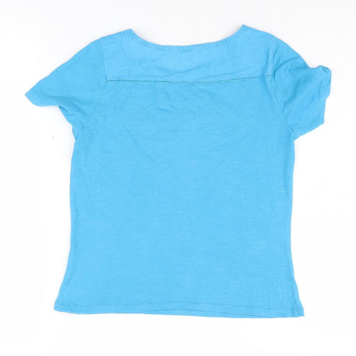 White Stuff Women's Blue V-Neck T-Shirt Size 6