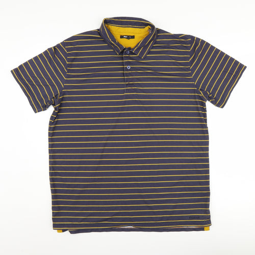 Rohan Men's Blue Striped Polo Shirt L, Short Sleeve