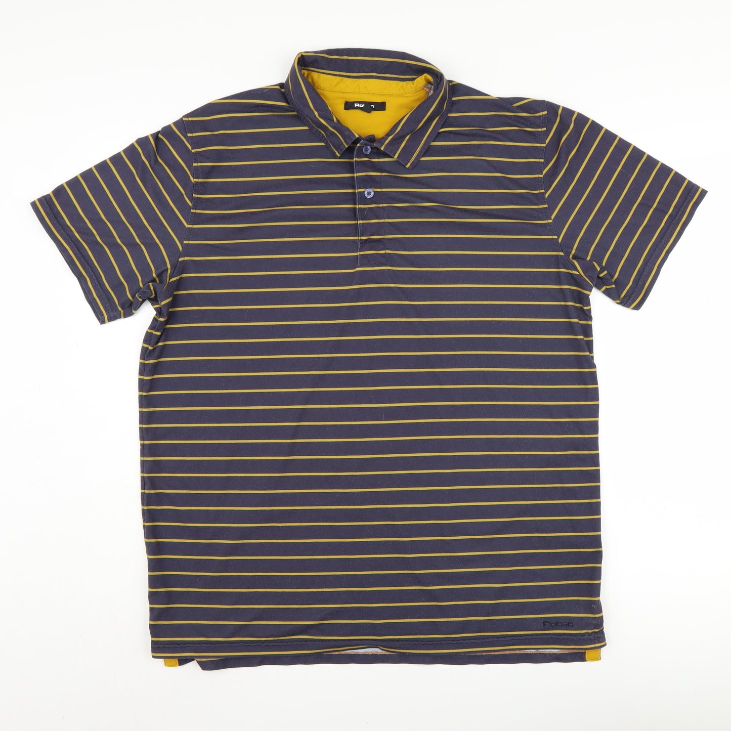 Rohan Men's Blue Striped Polo Shirt L, Short Sleeve