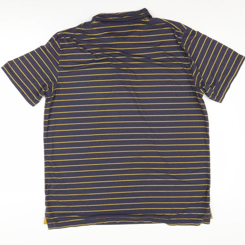 Rohan Men's Blue Striped Polo Shirt L, Short Sleeve