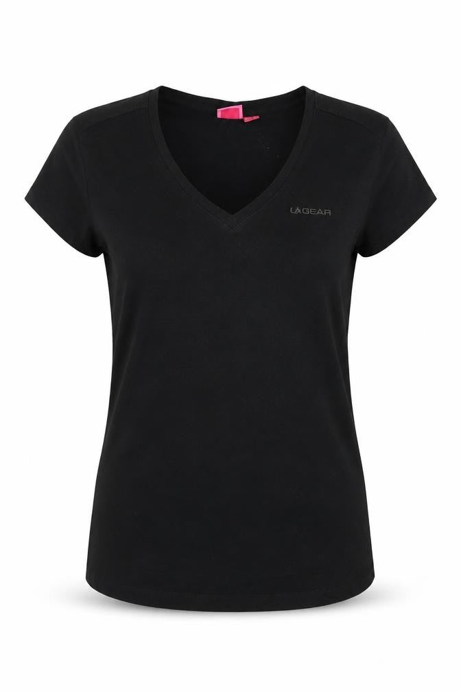 LA Gear Women's Black V-Neck T-Shirt Size 10