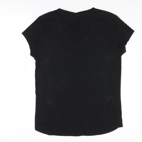 LA Gear Women's Black V-Neck T-Shirt Size 10