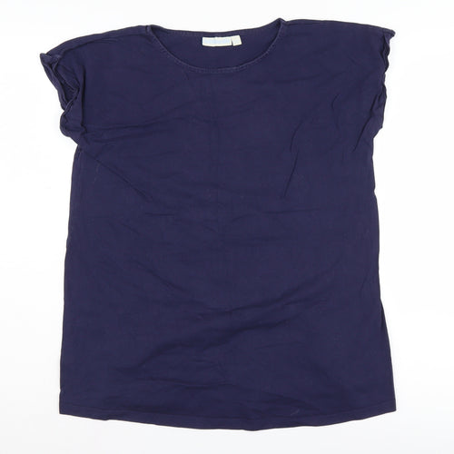 JoJo Maman Bébé Women's Blue Cotton T-Shirt S