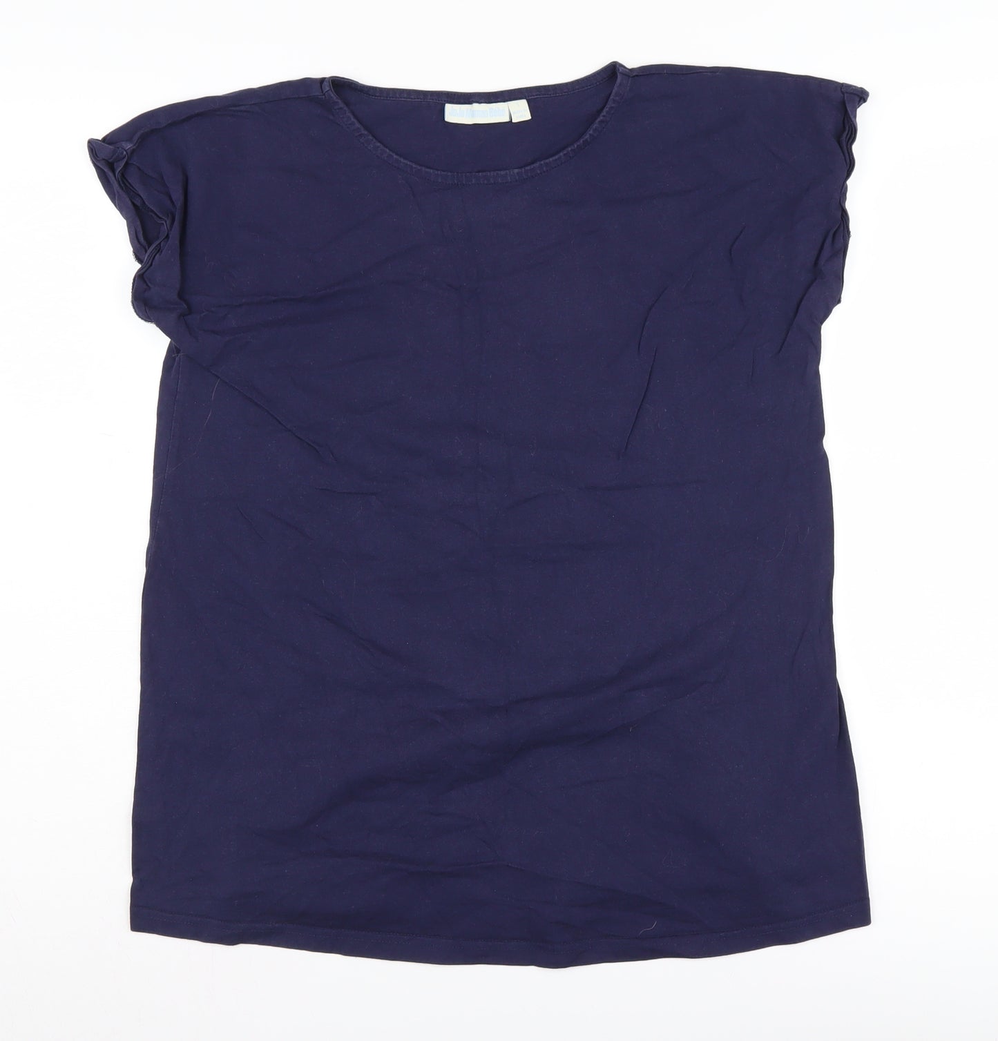JoJo Maman Bébé Women's Blue Cotton T-Shirt S