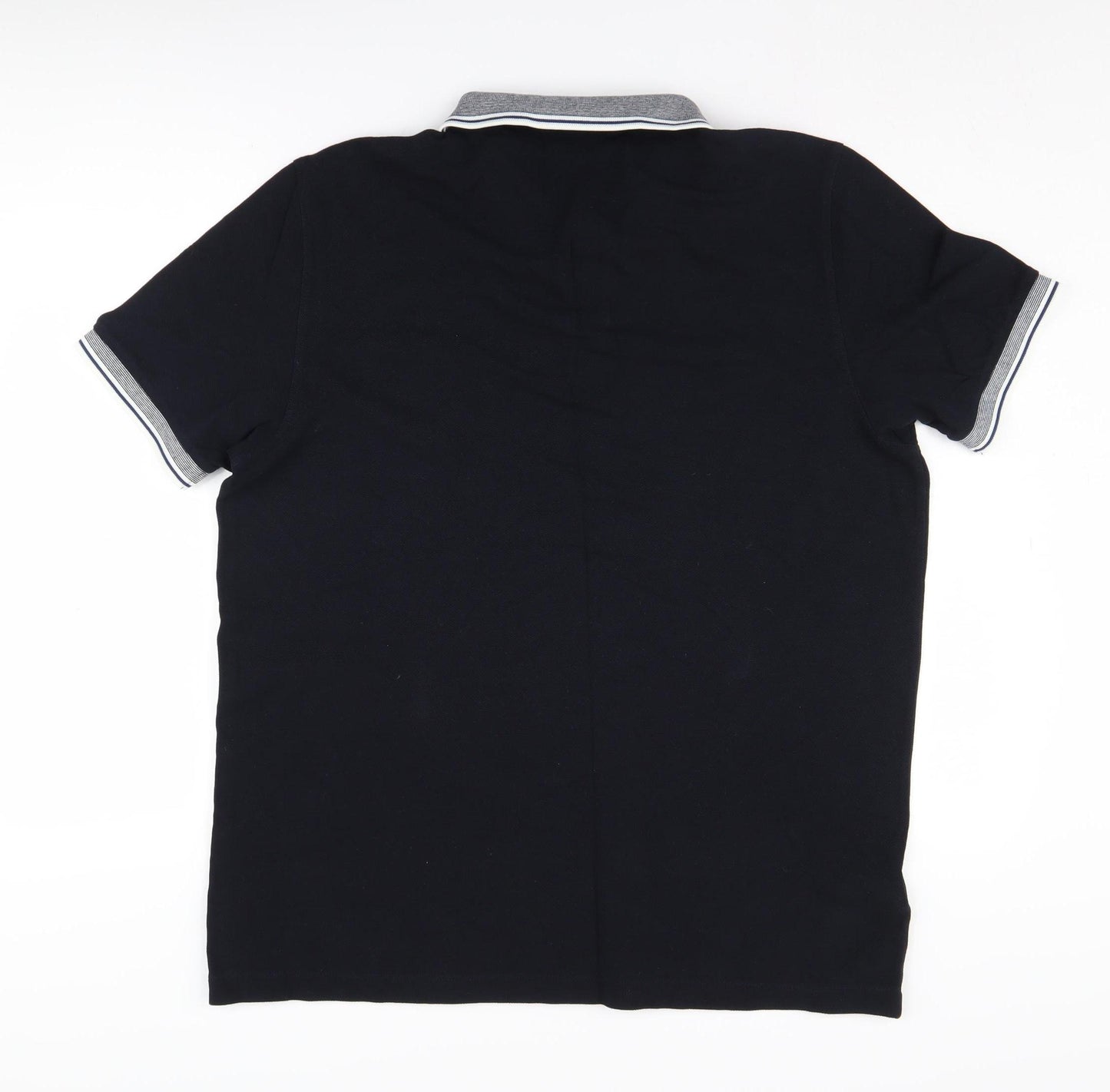 Fred Perry Men's Black Polo Shirt, XL, Collared Logo