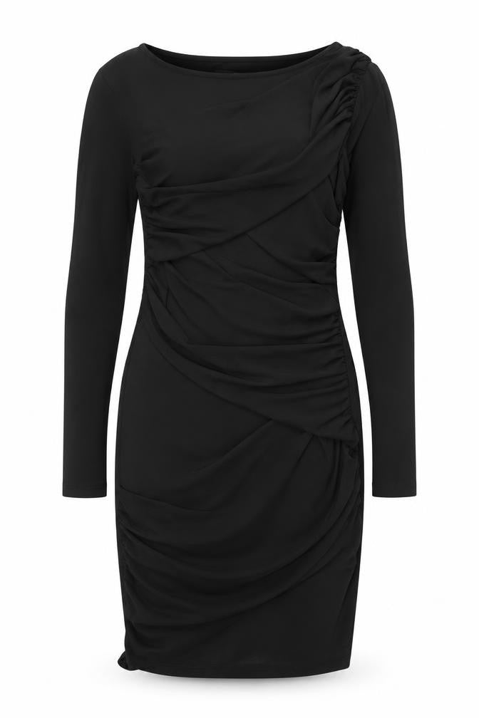 Front view of Minimum Women's Black Sheath Dress, size S, New