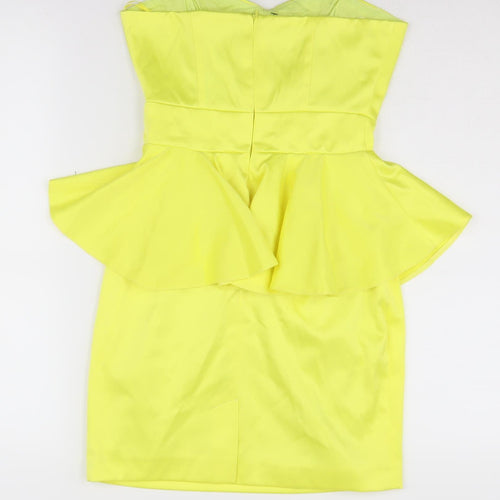 Bay Women's Yellow Strapless Peplum Pencil Dress - Size 6