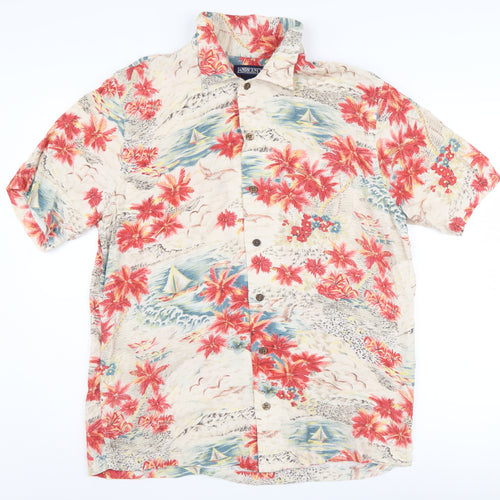 Lands' End Men's Multicoloured Hawaiian Shirt M