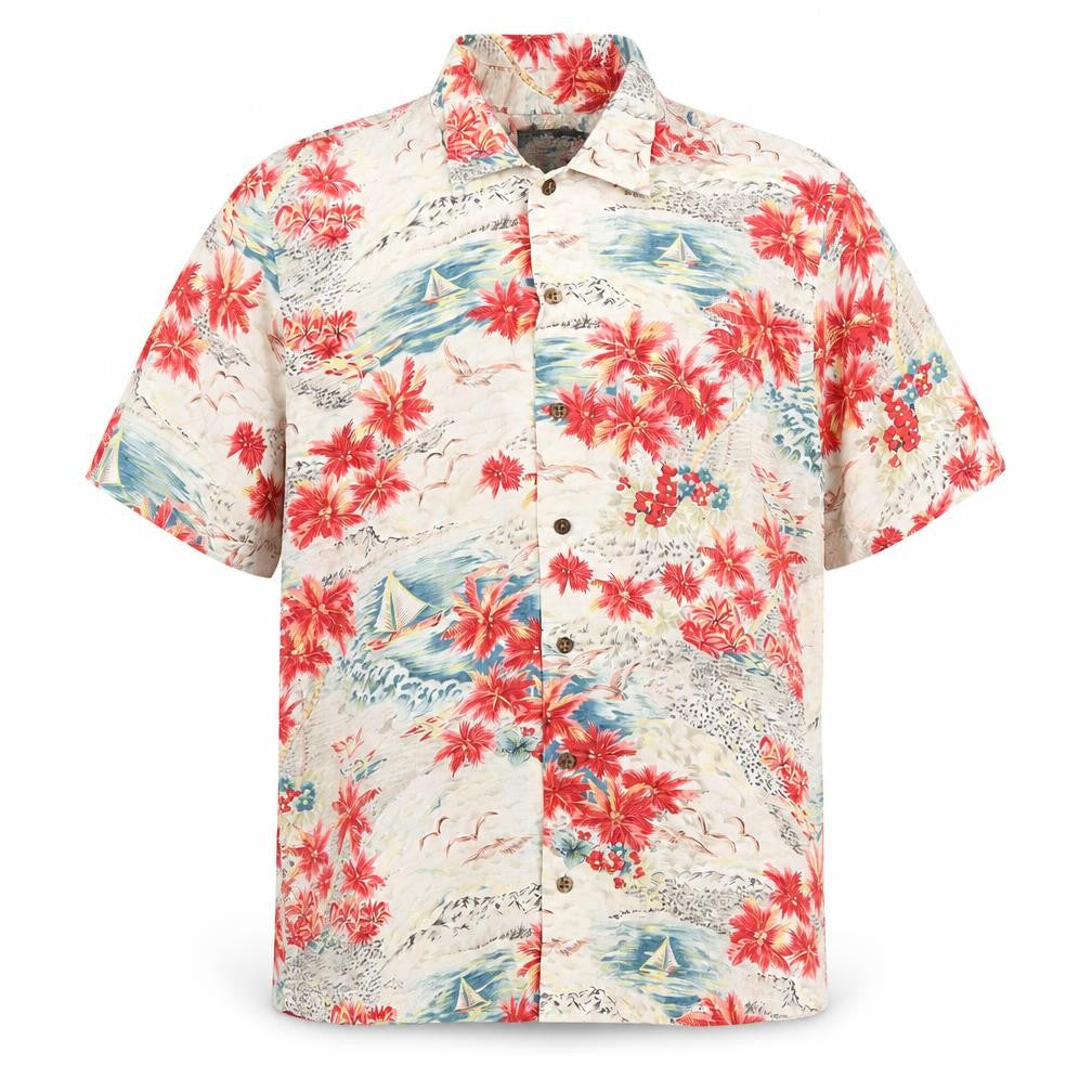 Front view of Lands' End Men's Multicoloured Hawaiian Shirt M
