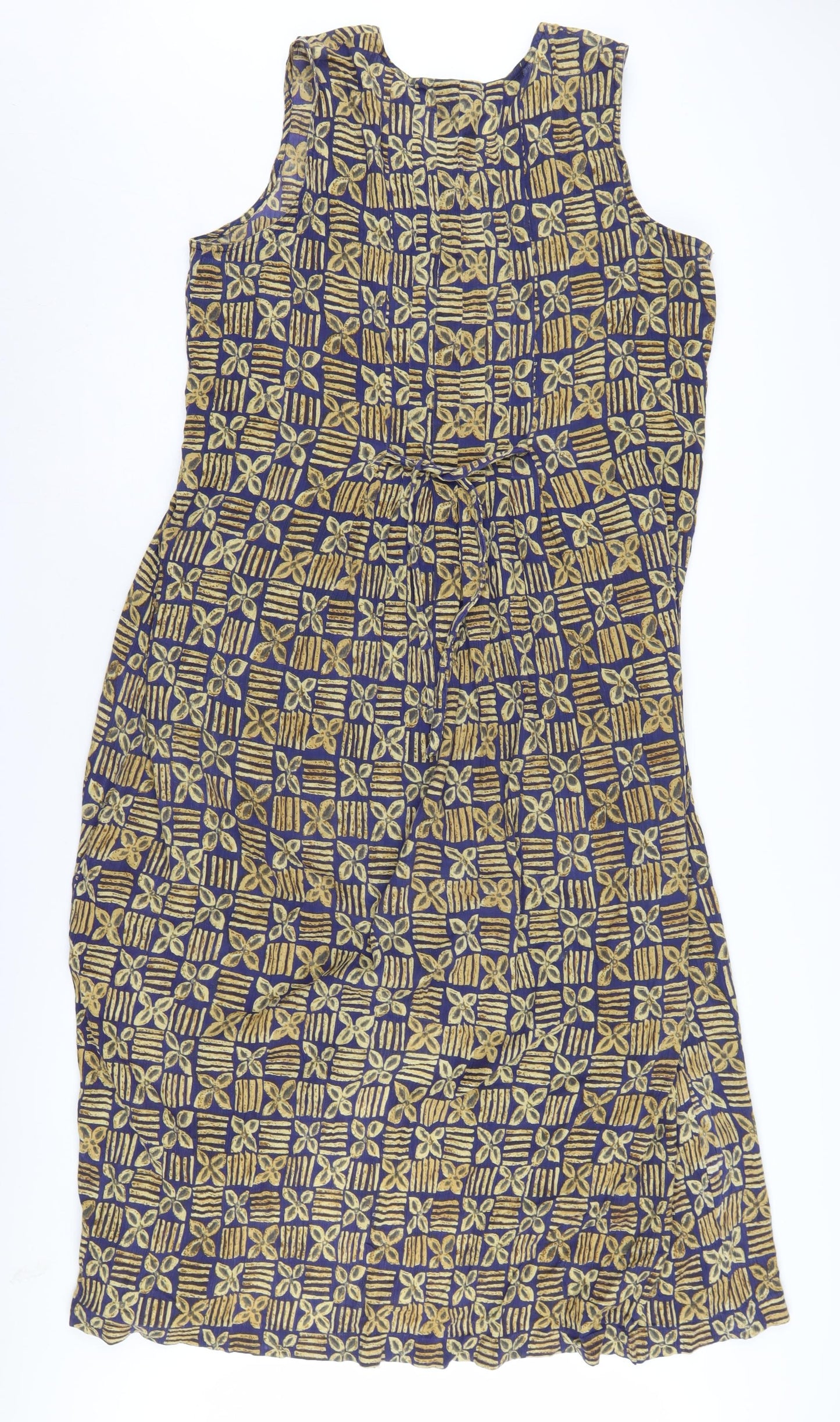 Monsoon Women's Multicoloured Geometric Cotton Dress Size 16