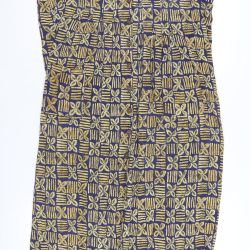 Monsoon Women's Multicoloured Geometric Cotton Dress Size 16