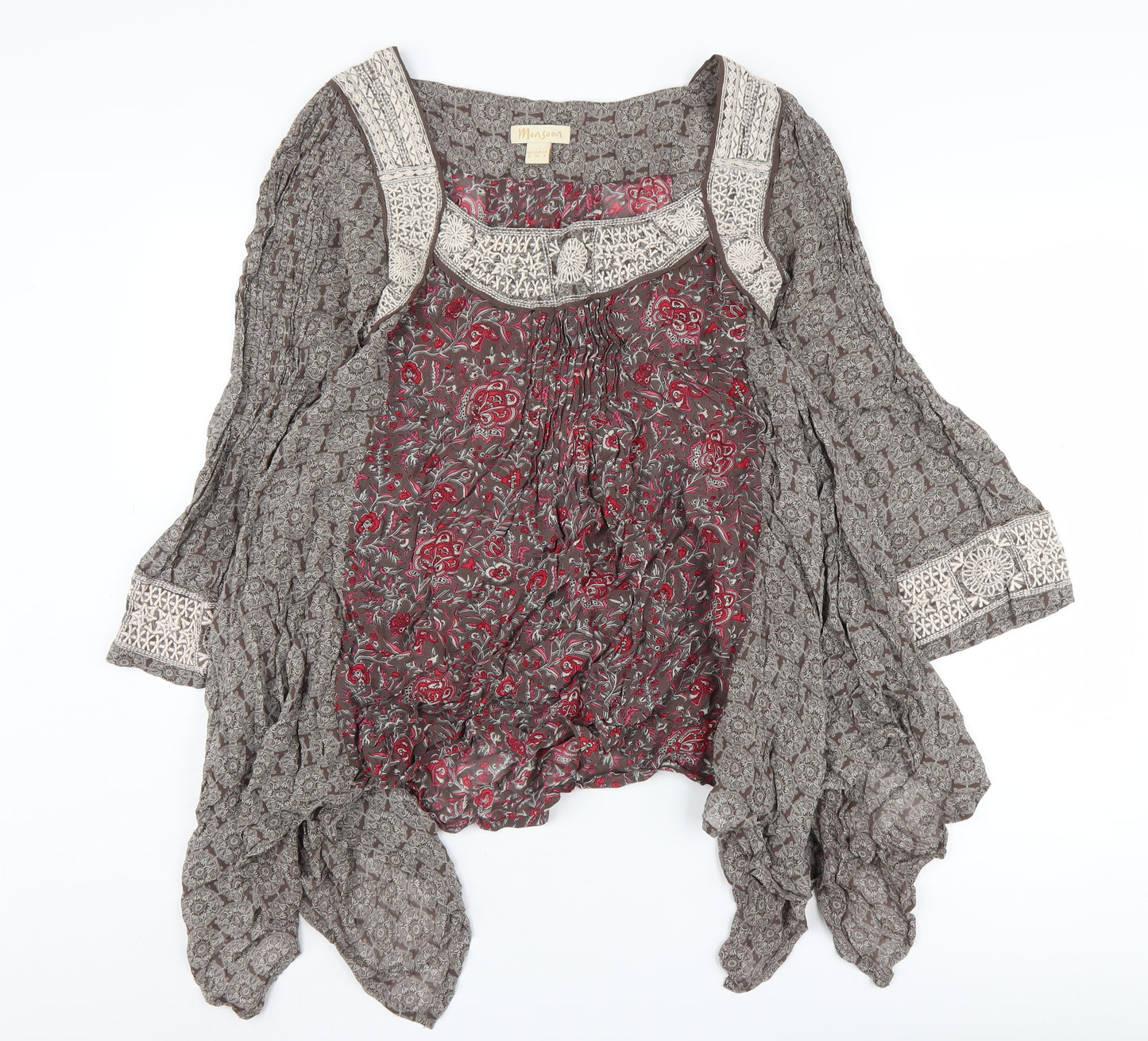 Monsoon Women's Multicoloured Floral Tunic, Size 8, Bohemian Style