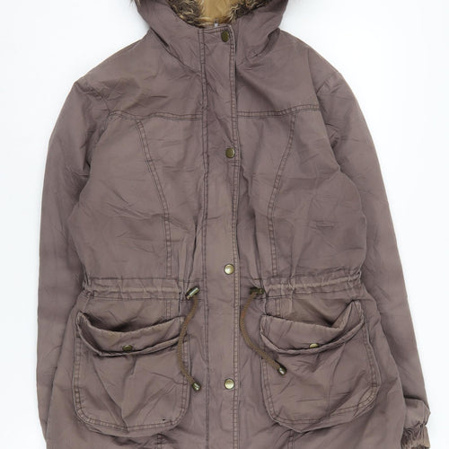 Outerwear Premium Collection Women's Brown Parka Jacket