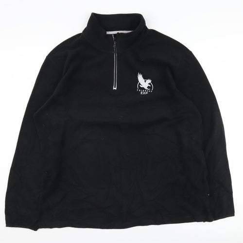 Atlasformen Men's Black 1/4 Zip Fleece Sweatshirt 2XL
