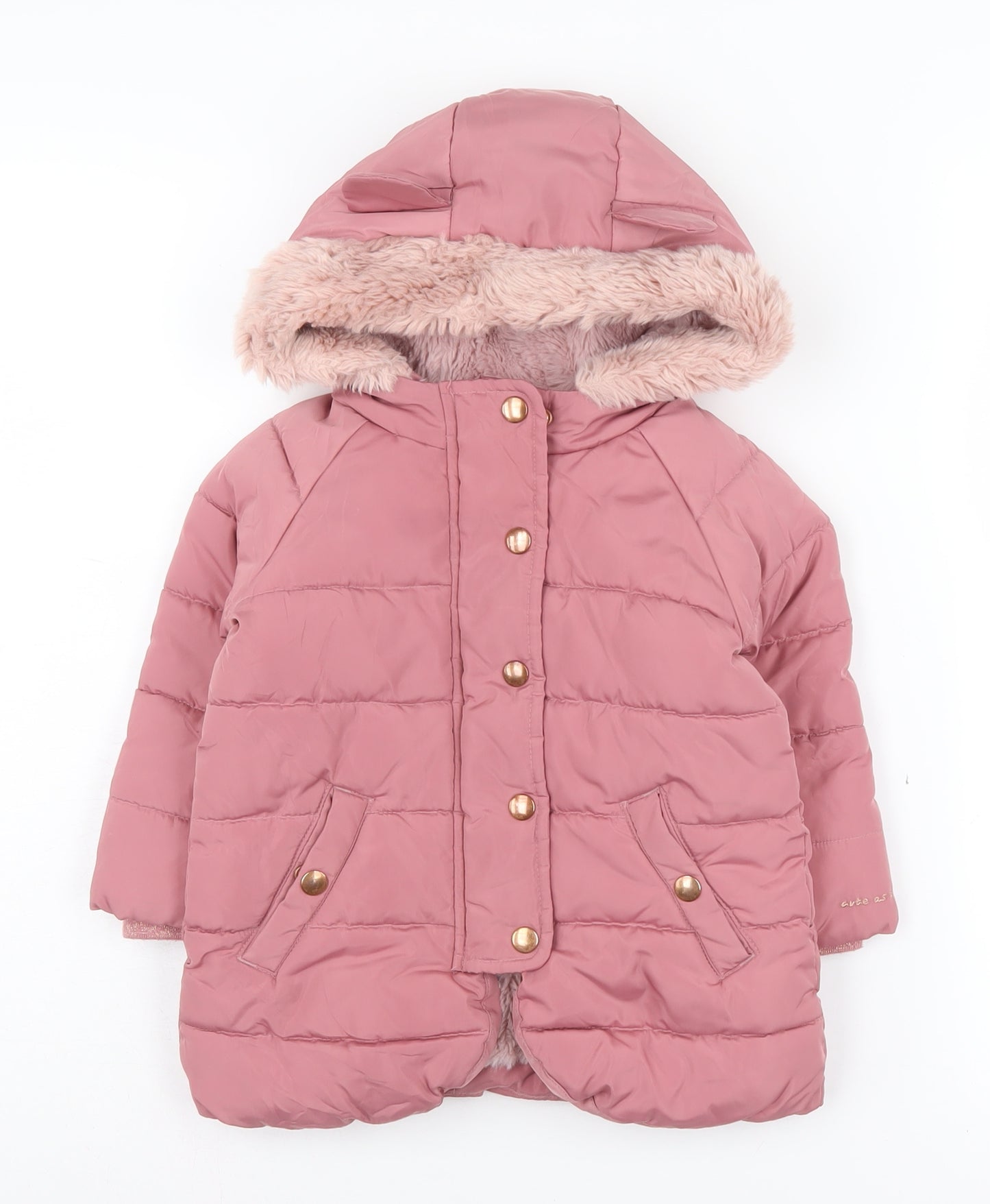 Pink Marks and Spencer Unisex Puffer Jacket 18-24 Months