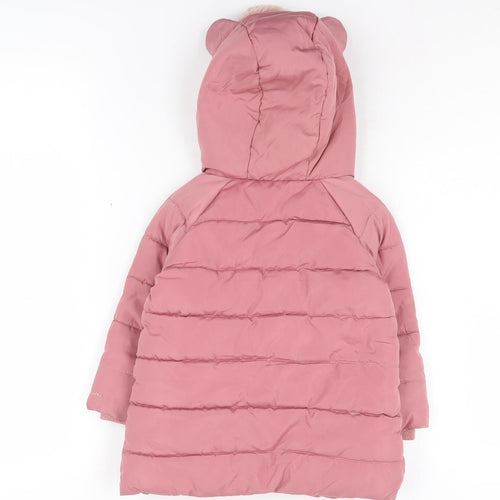 Pink Marks and Spencer Unisex Puffer Jacket 18-24 Months