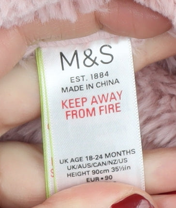 Pink Marks and Spencer Unisex Puffer Jacket 18-24 Months