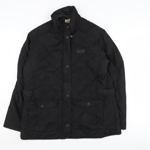 Regatta Women's Black Quilted Jacket Size 16 Casual