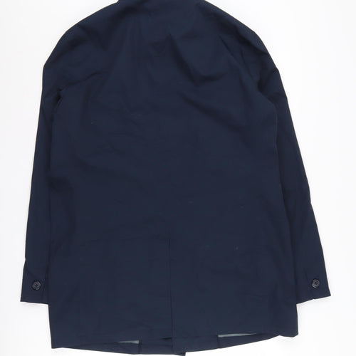 Marks and Spencer Men's Blue Trench Coat, L, Regular Fit