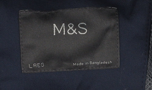 Marks and Spencer Men's Blue Trench Coat, L, Regular Fit