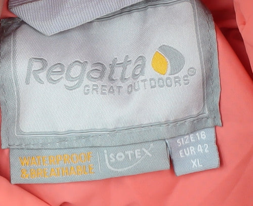 Regatta Women's XL Orange Rain Coat, Hooded Waterproof Jacket