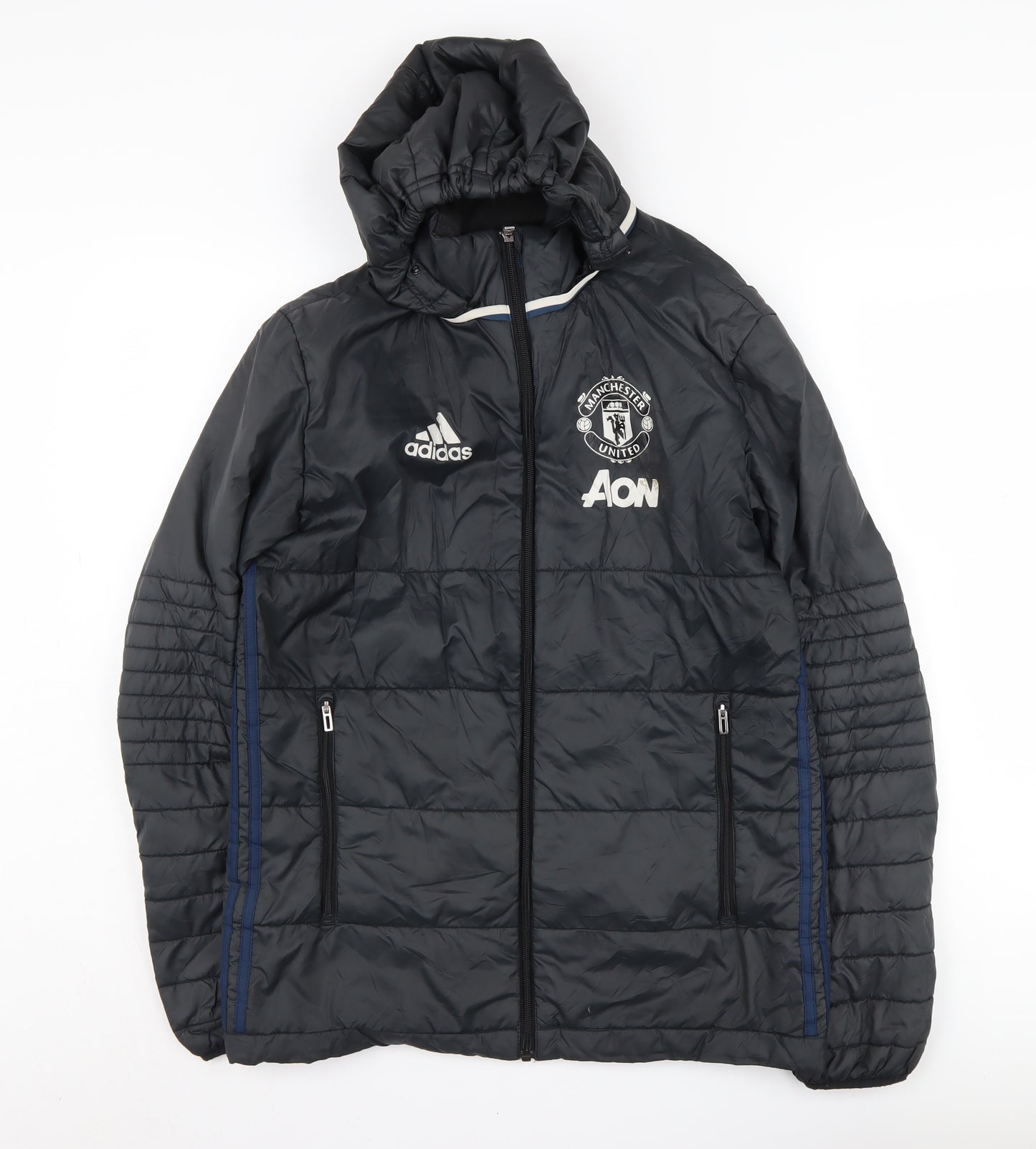 Adidas Men’s Black Hooded Puffer Jacket Size S