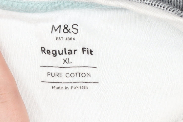 Marks and Spencer Grey Striped Men’s XL T-Shirt