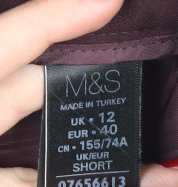 Marks and Spencer Women's Brown Wide-Leg Trousers Size 12