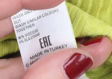 Marks and Spencer Women's Green Mock Neck Top