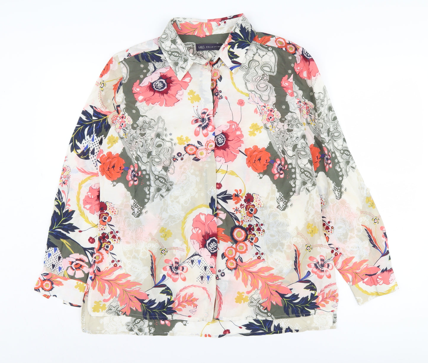 Marks and Spencer Women's Multicoloured Floral Button-Up Shirt