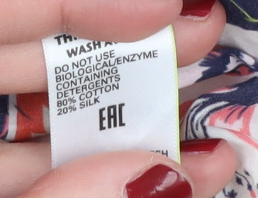 Marks and Spencer Women's Multicoloured Floral Button-Up Shirt