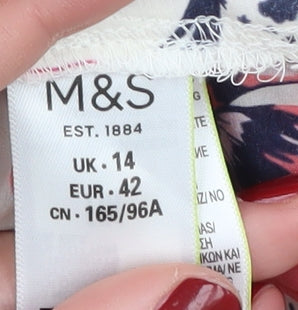 Marks and Spencer Women's Multicoloured Floral Button-Up Shirt