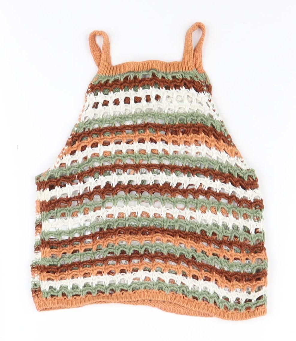 Topshop Women's XS Multicoloured Crochet Vest