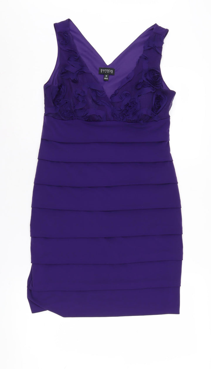 Enfocus Studio Women's Purple Bodycon Dress, Size 12