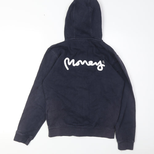 Money Boys Navy Hoodie 12-13 Years Full Zip Cotton Polyester
