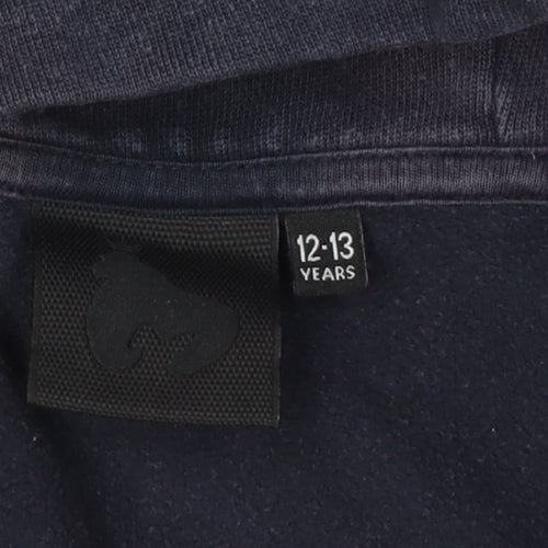 Money Boys Navy Hoodie 12-13 Years Full Zip Cotton Polyester