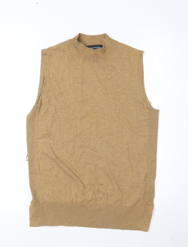 French Connection Women's Beige Mock Neck Vest XS