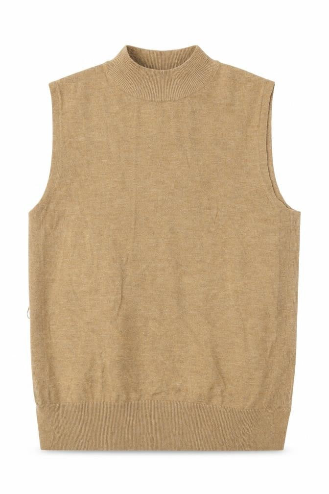 Front view of French Connection Women's Beige Mock Neck Vest XS