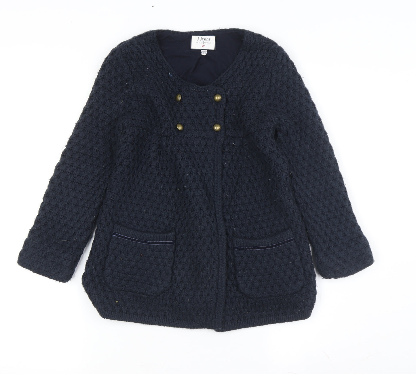 J Jeans Girls Navy Cardigan, Size 7-8, Acrylic, Button Accents