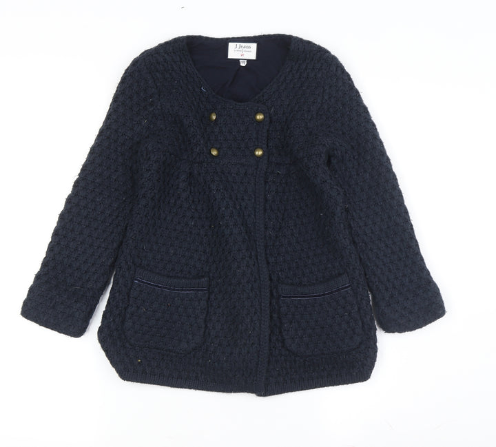 J Jeans Girls Navy Cardigan, Size 7-8, Acrylic, Button Accents
