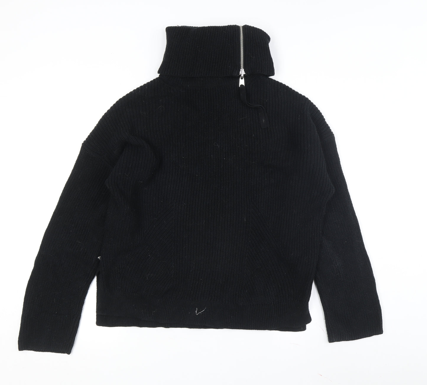 AllSaints Women's Black Medium Mock Neck Jumper